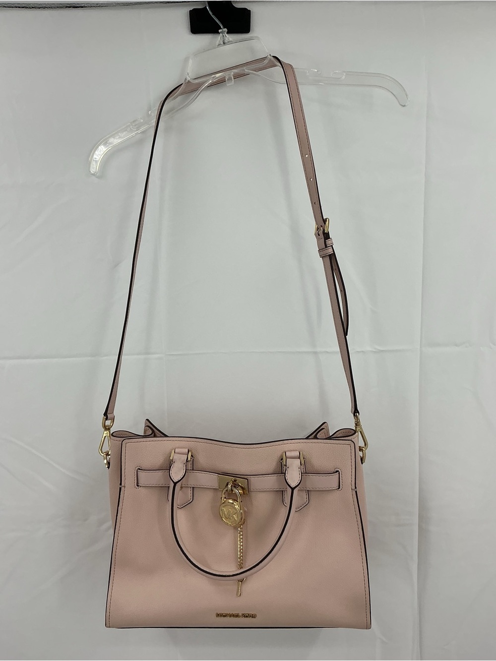 Michael Kors Blush Pink Leather Satchel with Gold Hardware c02